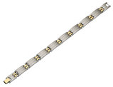 Men's Bracelet in Stainless Steel with 24K Gold Plating 8.75 Inch